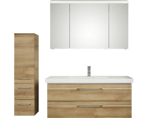 Ensemble de salle de bains avec meuble sous-lavabo, armoire de toilette et armoire haute