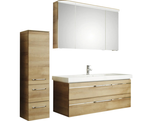 Ensemble de meubles de salle de bains avec lavabo, armoire de toilette et armoire haute