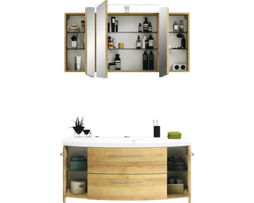 Ensemble de salle de bains avec meuble sous-lavabo et armoire de toilette