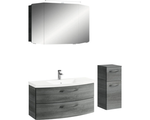 Ensemble de salle de bains avec armoire de toilette, meuble sous-lavabo et armoire latérale