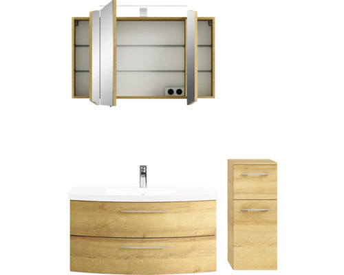 Ensemble de salle de bains avec armoire de toilette, meuble sous-lavabo et meuble bas