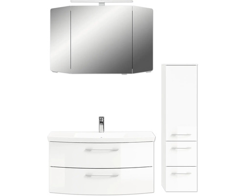 Ensemble de salle de bains avec armoire de toilette, meuble sous-lavabo et armoire haute