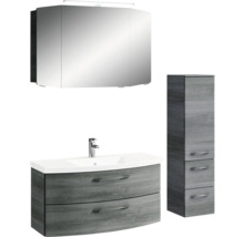 Ensemble de salle de bains avec meuble sous-lavabo, armoire de toilette et armoire haute pour la salle de bains