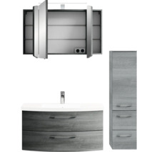 Ensemble de salle de bains avec armoire de toilette, meuble sous-vasque et armoire haute