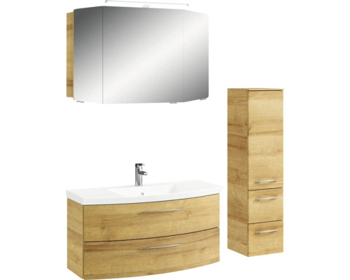 Ensemble de salle de bains avec meuble sous-lavabo, armoire de toilette et armoire haute
