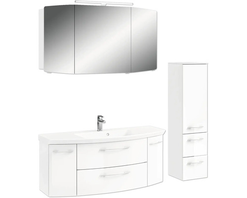 Ensemble de meubles de salle de bains avec lavabo, armoire de toilette et armoire haute