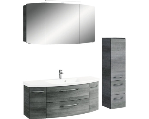 Ensemble de salle de bains avec meuble sous-lavabo, armoire de toilette et armoire haute