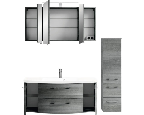 Ensemble de meubles de salle de bains avec meuble-lavabo, armoire de toilette et armoire haute