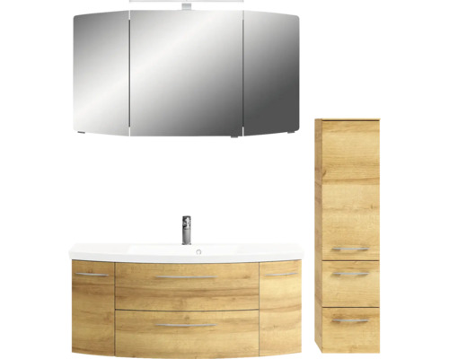 Ensemble de salle de bains avec armoire de toilette, meuble sous-vasque et armoire haute