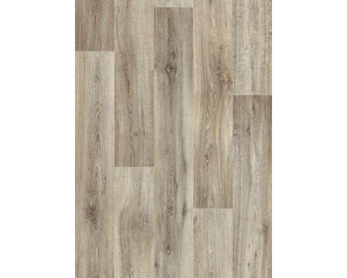 Sol PVC FlashTex aspect lames en bois gris-brun lames 20x150 cm largeur 300 cm (au mètre)
