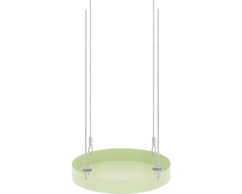 Suspension de tablette Esschert’s Garden S Ø 14 cm H 2 cm métal plastique rond vert Jardinière avec suspension par câble en acier
