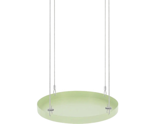 Suspension de tablette Esschert’s Garden L Ø 24 cm H 2 cm métal plastique rond vert Tablette suspendue ronde avec câbles en acier