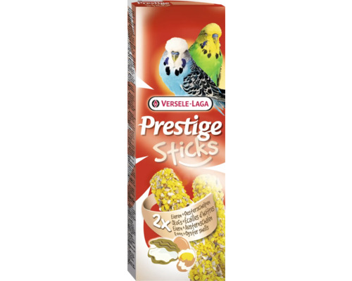 Friandises pour oiseaux VERSELE-LAGA Prestige bâtonnets aux coquilles d'œuf et d'huîtres 2 x 30 g pour perruches