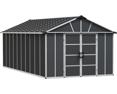 Gartenschuppen aus Metall mit Doppeltür und Dach