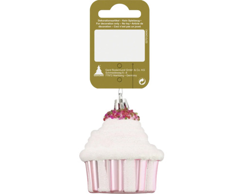 Weihnachtsdeko Cupcake 6x 7cm rosa weiß