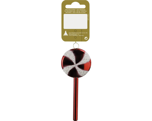 Weihnachtsbaumanhänger Lolli weiß rot