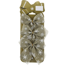 Dekoschleifen mit Schneeflockenmuster, 3er-Packung