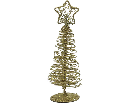 Weihnachtsdeko Baum aus Draht 15 cm gold