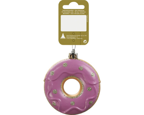 Weihnachtsdeko Hänger Donut Ø 8 cm rosa