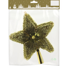Goldener Christbaumspitz in Sternform in Verpackung