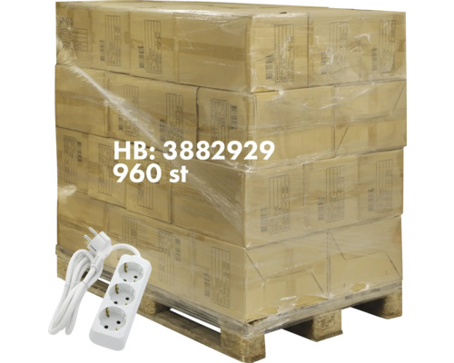 Bloc multiprise 4 emplacements 3G1,5 blanc 1,4 m - HORNBACH Luxembourg