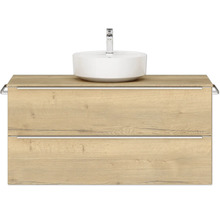 Waschtischunterschrank mit Waschbecken und zwei Schubladen