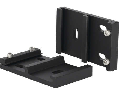 Deux rails de montage en aluminium noir avec vis
