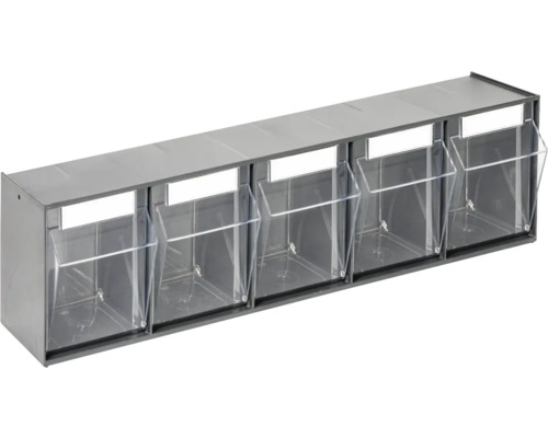Casiers à tiroirs transparent INDUSTRIAL 5 compartiments 60 x 16,4 x 11 cm anthracite