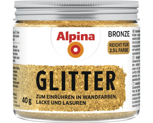 Additif paillettes Alpina à mélanger aux peintures murales, laques et lasures bronze 40 g