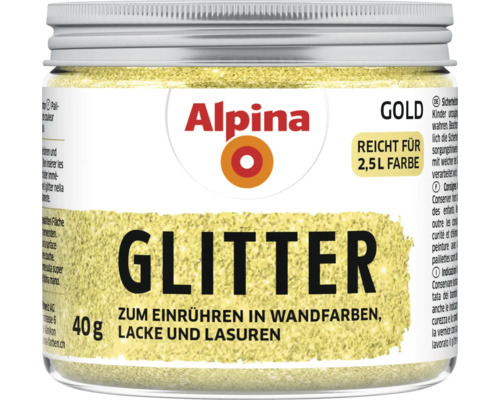 Alpina Glitter Zusatz zum Einrühren in Wandfarben, Lacke und Lasuren gold 40 g