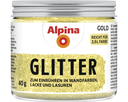 Additif paillettes Alpina à mélanger aux peintures murales, laques et lasures or 40 g