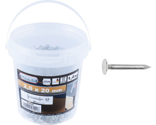Pointes de fixation pour carton bitumé 2x20 mm galvanisé 1400 pces Pointes de fixation pour carton bitumé 2x20 mm galvanisé 1400 pces