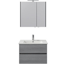 Ensemble de salle de bains avec meuble sous-lavabo, lavabo et armoire de toilette