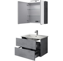 Waschtischkombination mit Waschbeckenunterschrank, Waschbecken und Spiegelschrank für das Badezimmer