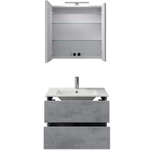 Badezimmermöbel-Set mit Waschbecken, Unterschrank und Spiegelschrank
