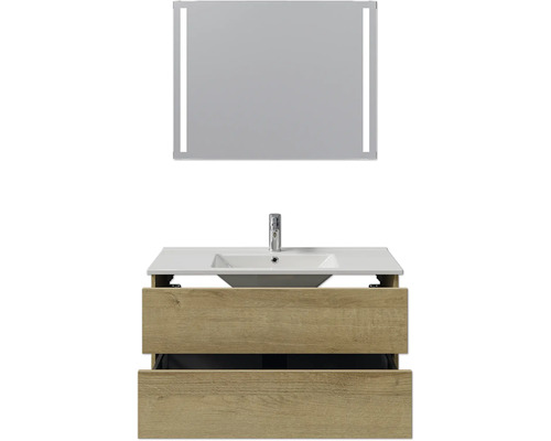 Ensemble de meuble-lavabo avec miroir et meuble sous-vasque