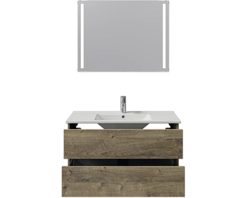 Waschtischkombination mit Spiegel und Waschbecken