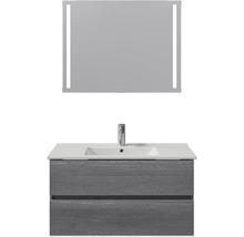 Combinaison de meuble-lavabo avec meuble sous-vasque, lavabo et miroir