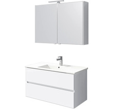 Badezimmermöbelset mit Waschbeckenunterschrank, Waschbecken und Spiegelschrank
