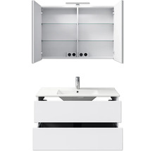 Badezimmermöbelset mit Spiegelschrank, Waschbecken und Unterschrank