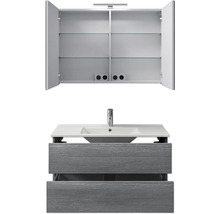 Badezimmermöbelset mit Spiegelschrank, Waschbecken und Unterschrank