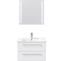 Ensemble de meubles de salle de bains avec meuble sous-lavabo, lavabo et miroir avec éclairage