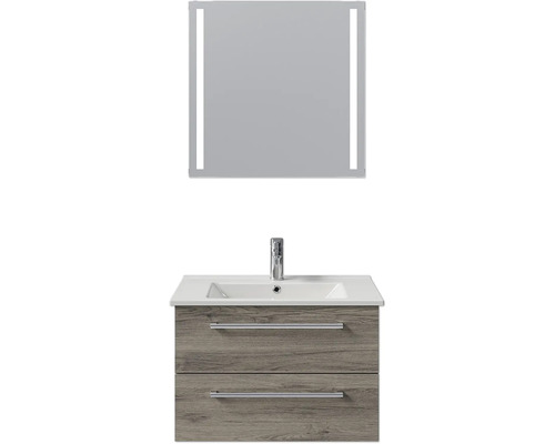 Ensemble de meuble-lavabo avec miroir et deux tiroirs