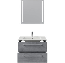 Meuble-lavabo avec armoire basse et miroir pour la salle de bains