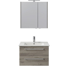 Badezimmerset mit Spiegelschrank, Waschbecken und Unterschrank mit Schubladen