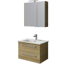 Badezimmer-Set mit Waschtischunterschrank, Waschbecken und Spiegelschrank