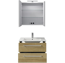 Badezimmermöbelset mit Spiegelschrank, Waschbecken und Unterschrank mit Schubladen