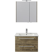 Badezimmermöbel-Set mit Waschbeckenunterschrank, Waschbecken und Spiegelschrank
