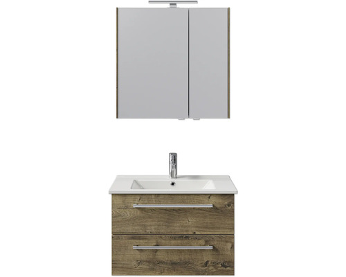 Ensemble de meubles de salle de bains avec meuble sous-vasque, lavabo et armoire de toilette