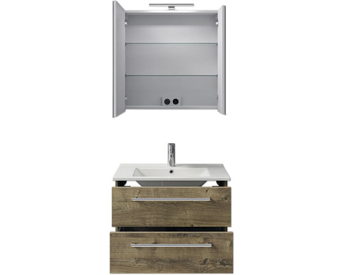 Meuble sous-vasque avec lavabo et armoire de toilette pour le rangement dans la salle de bains